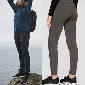 Athleta Headlands Hybrid Olive Pant Tapered Fit‎ Elastic Waistband size 8P
